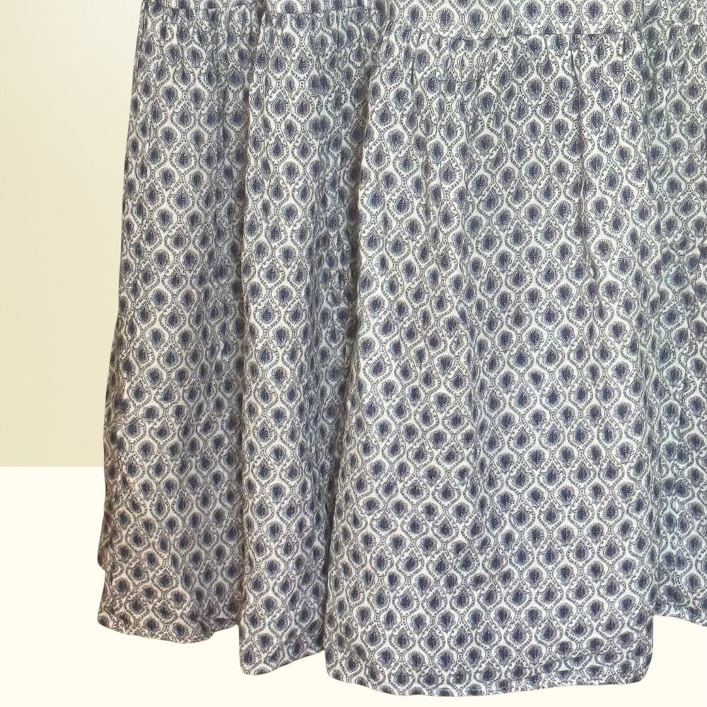 Ann Taylor Maxi Dress Sz XS 38" Bust Cotton Blue Tiny Paisley Print Pockets Boho - Picture 5 of 10